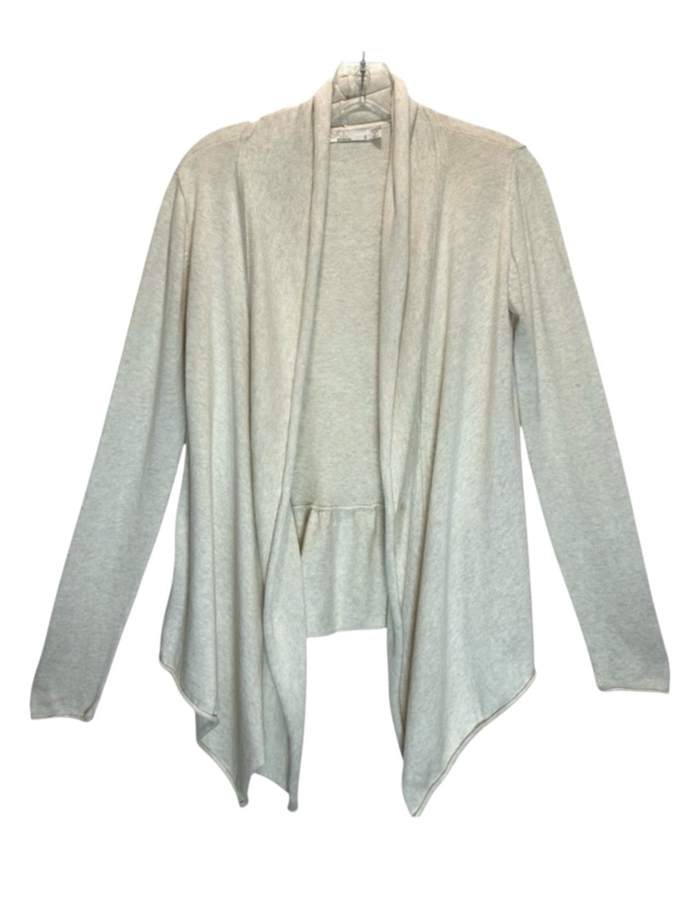 Prana Ivory Lightweight Organic Cotton Open-Front Draped Cardigan - Small